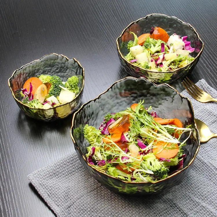 Microwavable Dinnerware 1200ml Big High Borosilicate Glass Bowl Salad Bowl