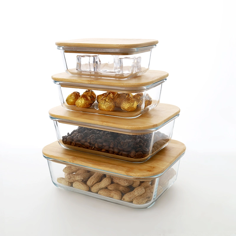 630ml Recycled High Borosilicate Glass Food Container with Cover