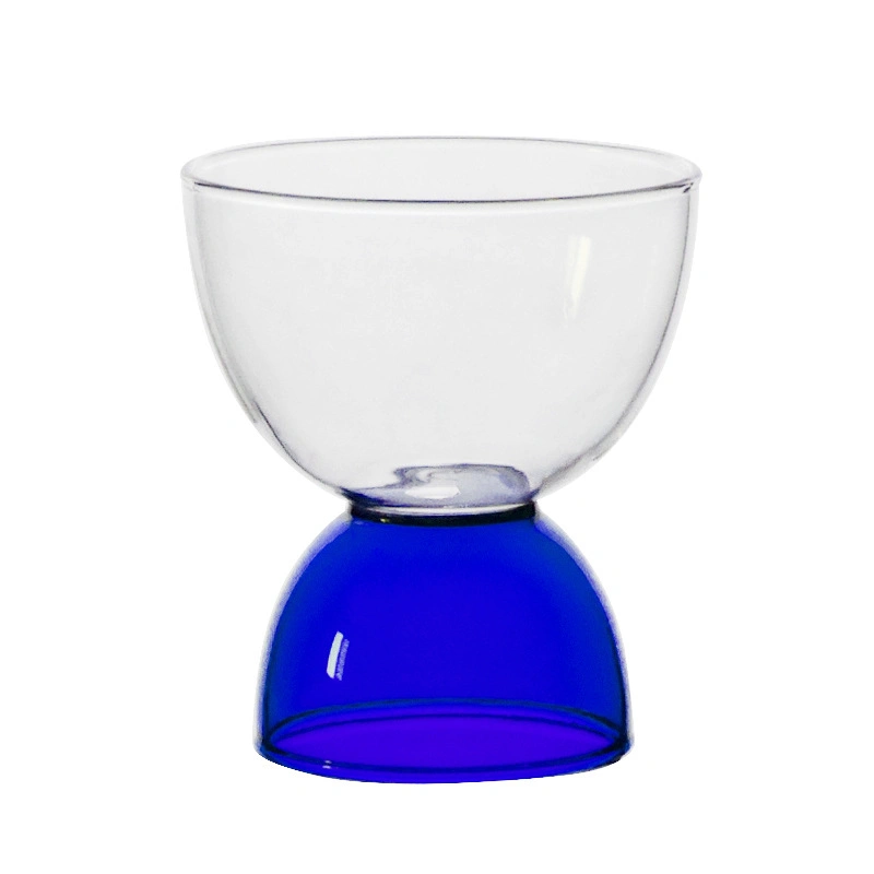Cute New Design High Borosilicate Colored Glass Milk Cup Coffee Glass Stack Cups Dessert Salad Small Bowl