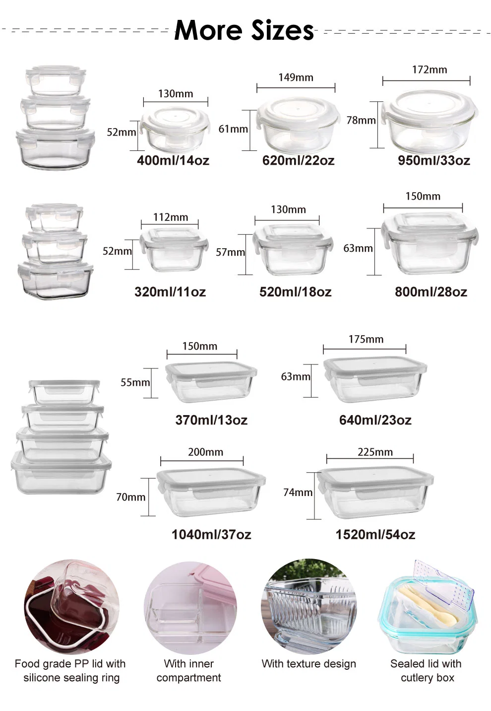 Wholesale Borosilicate Microwave Oven Safe Heat-Resistant Glass Mixing Salad Bowl Casserole with Lid Hadnle Dishwasher Safe with Customized Design (GB1313201)