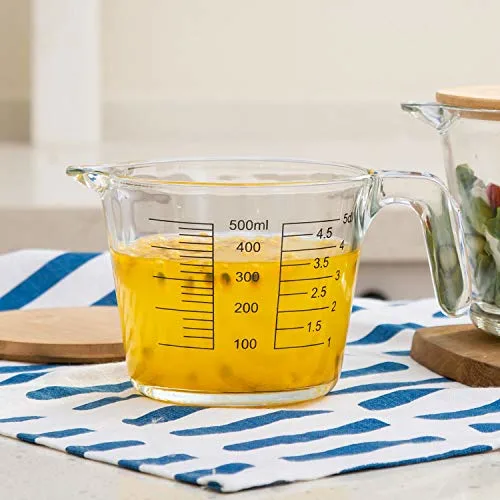 Three Sizes High Borosilicate Glass Measuring Cup with Scale for Kitchen