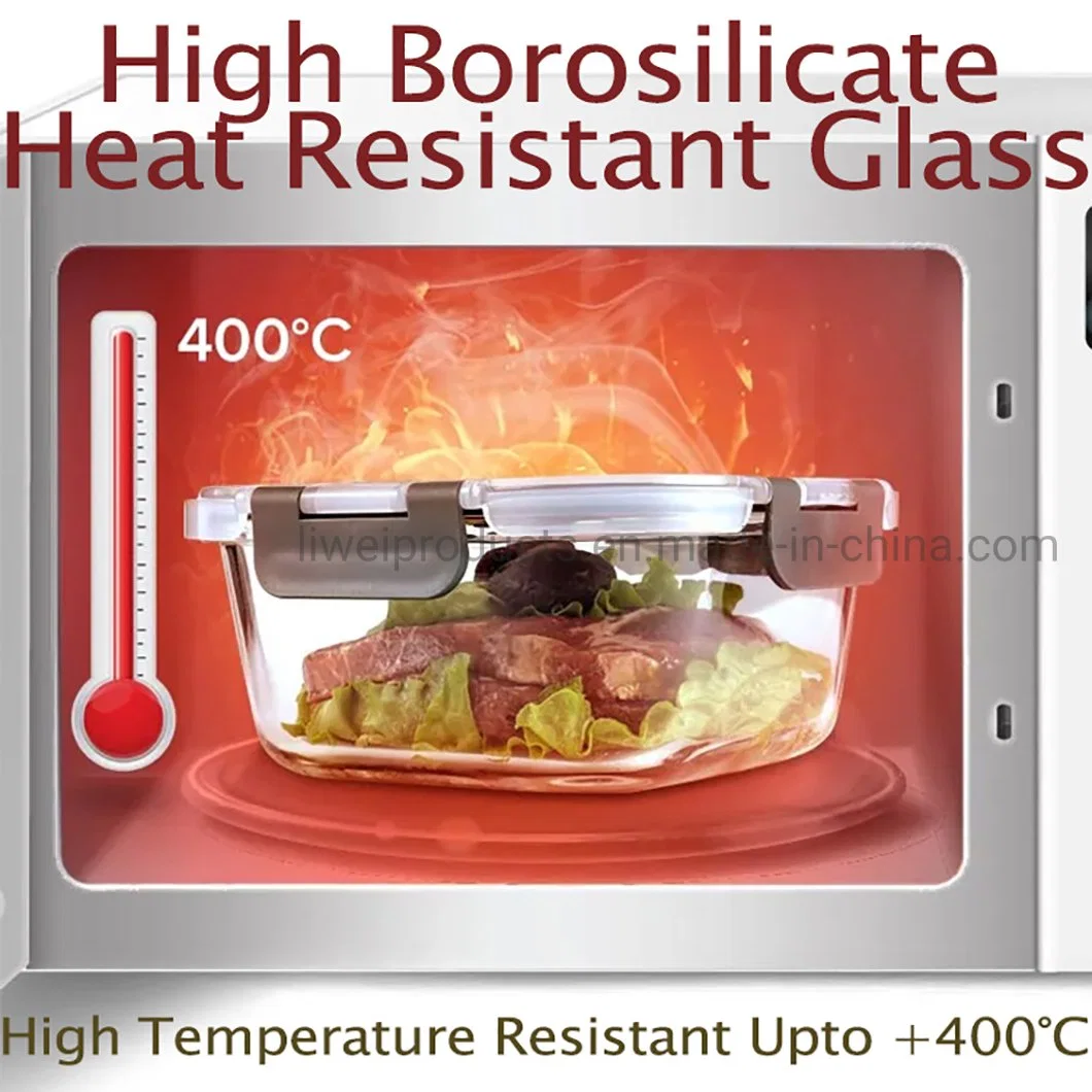 Refrigerated Glass Food Container with High Quality Borosilicate Glass
