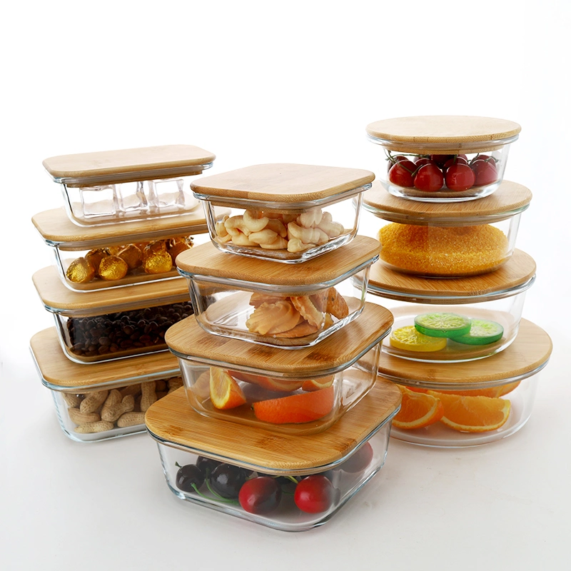 630ml Recycled High Borosilicate Glass Food Container with Cover