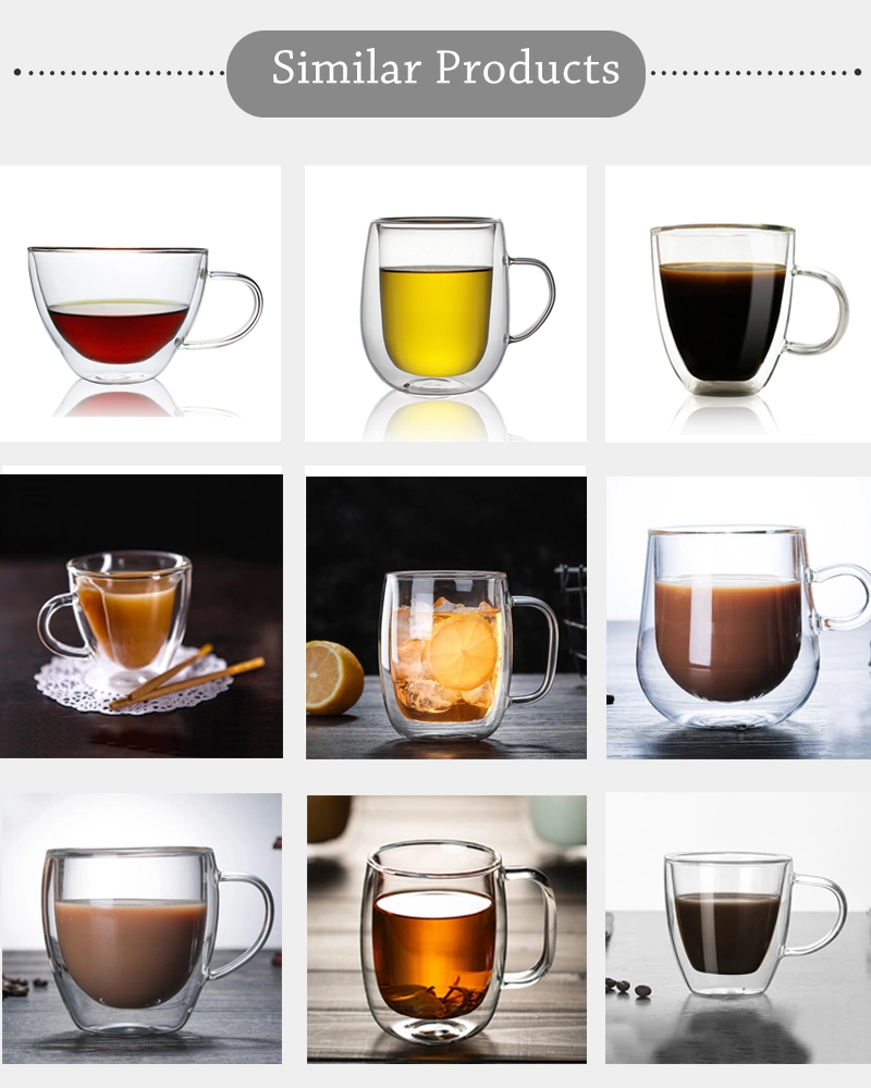 Glasses and Cups Dinnerware Borosilicate Double Wall Glass Kitchenware Glassware Coffee Tea Water Milk Wine Beer Drinking Cup Mugs