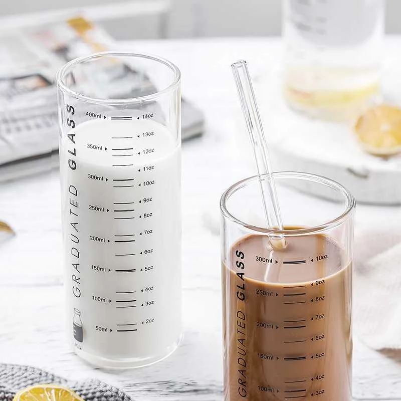 Glass Beaker Mug Glass Measuring Mug Borosilicate Glass Coffee Cup