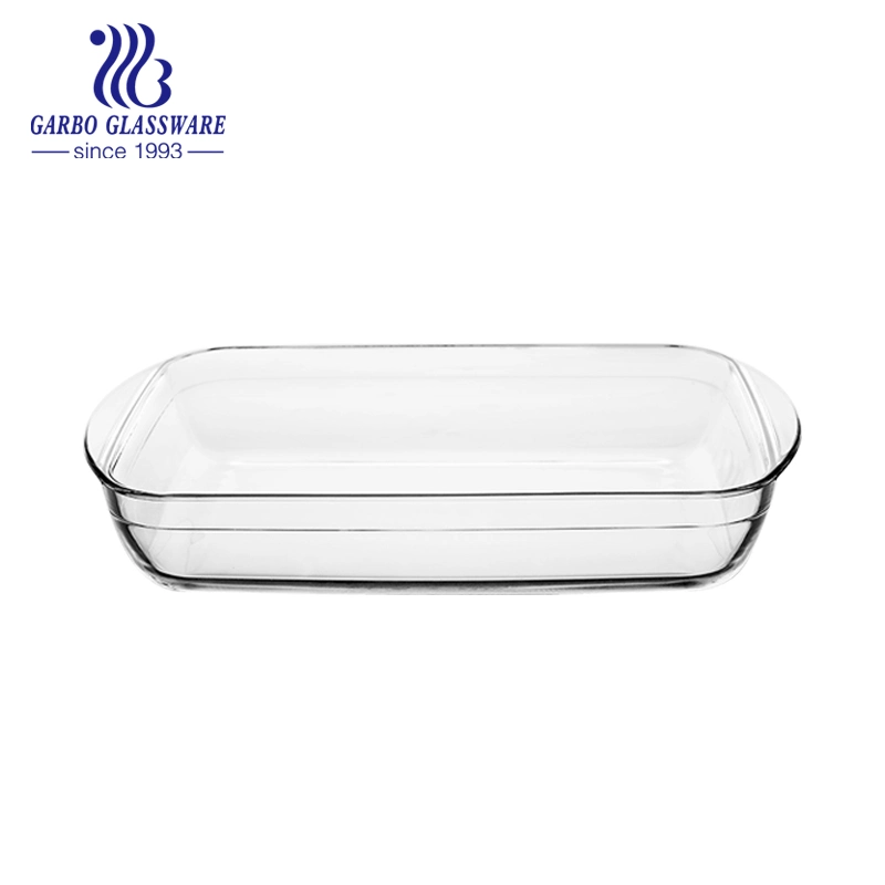 4.5L Big Size Rectangle High Borosilicate Glass Plate Baking Pan Oven Safe Clear Transparent Baking Bowls Bakeware Glassware