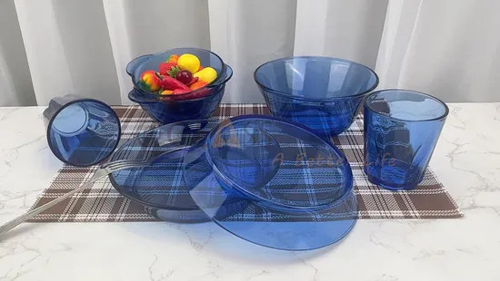 Cobalt Blue High Borosilicate Glass Bakeware, Heat Resistant Baking Tray, Glass Plates, Glass Pans 