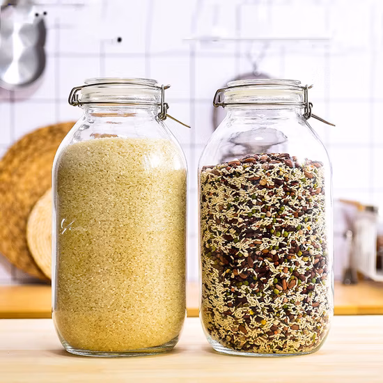 Wholesale High Borosilicate Sealed Storage Jar Multigrain Jar Household Snap Glass Jar