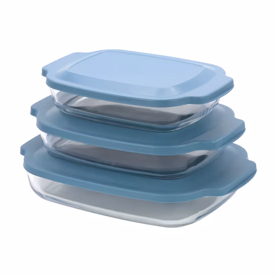 Glass Casserole Dish with Cover High Borosilicate Glass Oven Microwave Safe Clear Glass Baking Pot