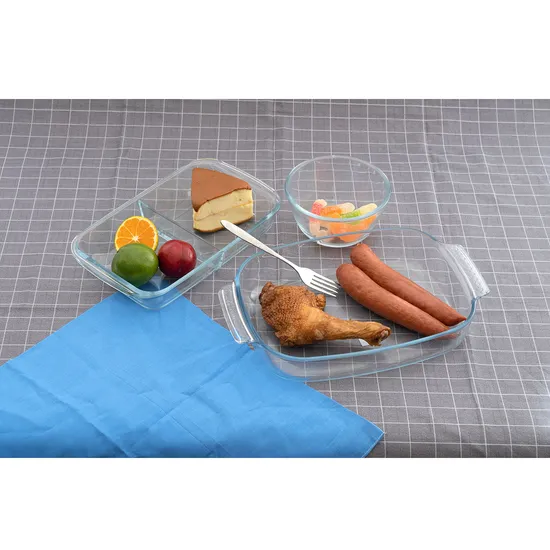 Heat Resistant Bakeware Borosilicate Glass Kitchen Ovenware Oven Round Baking/Roasting/Serving/Cooking Utensils 