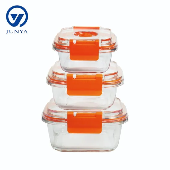 Premium Borosilicate Glass Food Storage Container with Vibrant Orange Lid 