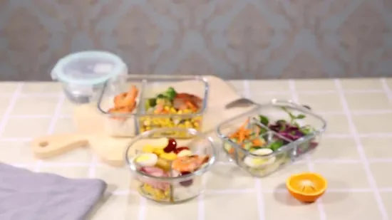 1000ml Microwaveable Oven Safe Kitchenware Food Container Borosilicate Glass Lunch Box Glassware 