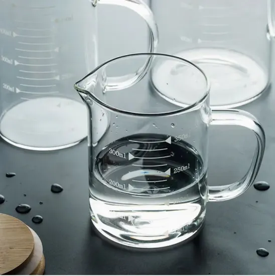 350/500/1000ml Borosilicate Glass Home Use Measuring Cup with Bamboo Lid 