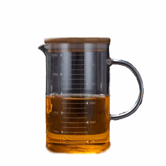 350ml 500ml 1000ml High Borosilicate Glass Graduated Transparent Measuring Glass Cup with Handle
