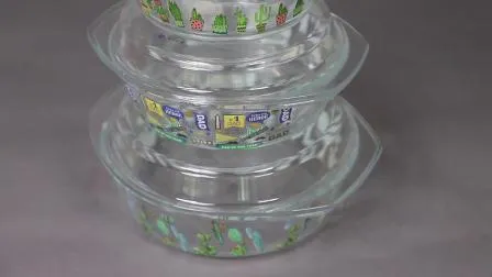 1000ml Round High Borosilicate Glass Lunch Box Food Container for Office Home Using with Lid Stock Small Order Microwave Glassware 