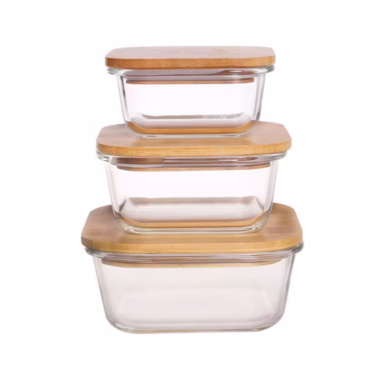 Wholesale Airtight High Borosilicate Glass Bowl Food Container with Silicone Seal and Locking Lid