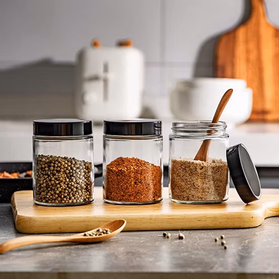 Ready Ship 16oz 6oz High Borosilicate Beans Nuts Sauce Condiments Rice Jar Glass Food Container