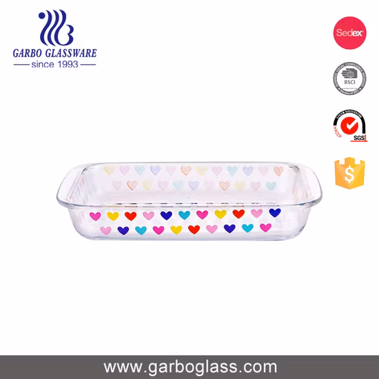 4.5L Big Size Rectangle High Borosilicate Glass Plate Baking Pan Oven Safe Clear Transparent Baking Bowls Bakeware Glassware