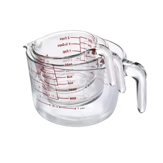 High Borosilicate Glass Measuring Cup with Accurate Four Scale 